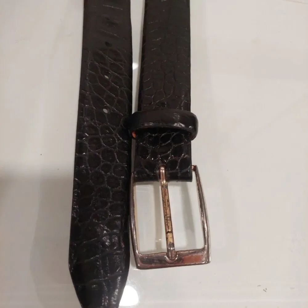 Martin Dingman Alligator Grain Italian Calfskin Belt Mens 105/42 Black Leather